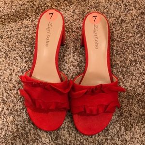 Zigosoho red sandles with small heel